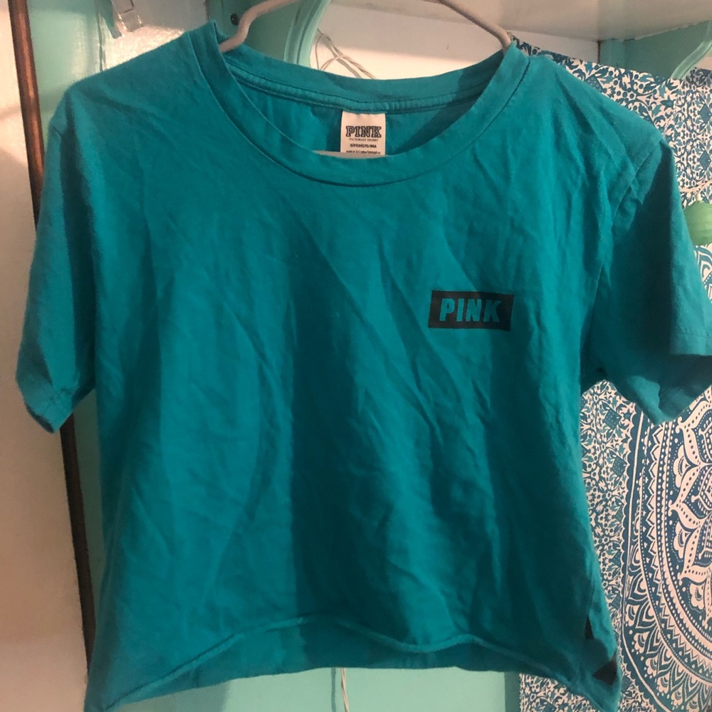Blue Cropped Tee from PINK